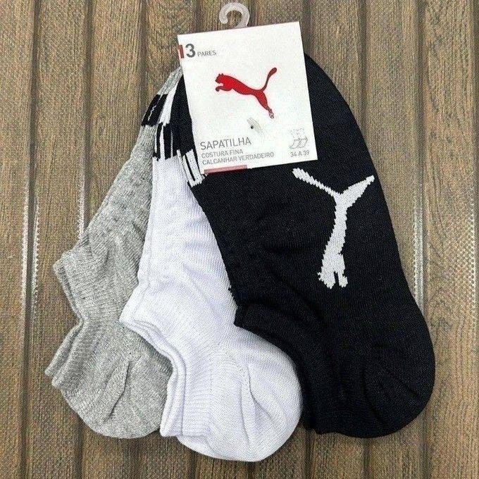 Kit 9 Pares Meias Puma Sapatilha Cano Baixo Algodão Original 39 a 43