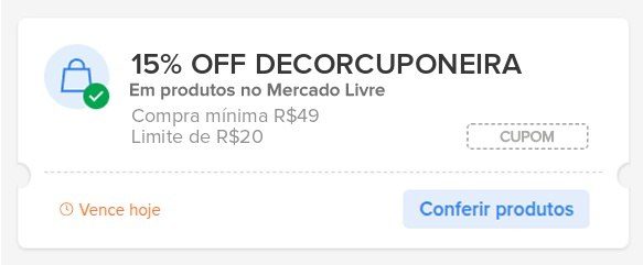 🟡 Cupom Mercado Livre Selecionados