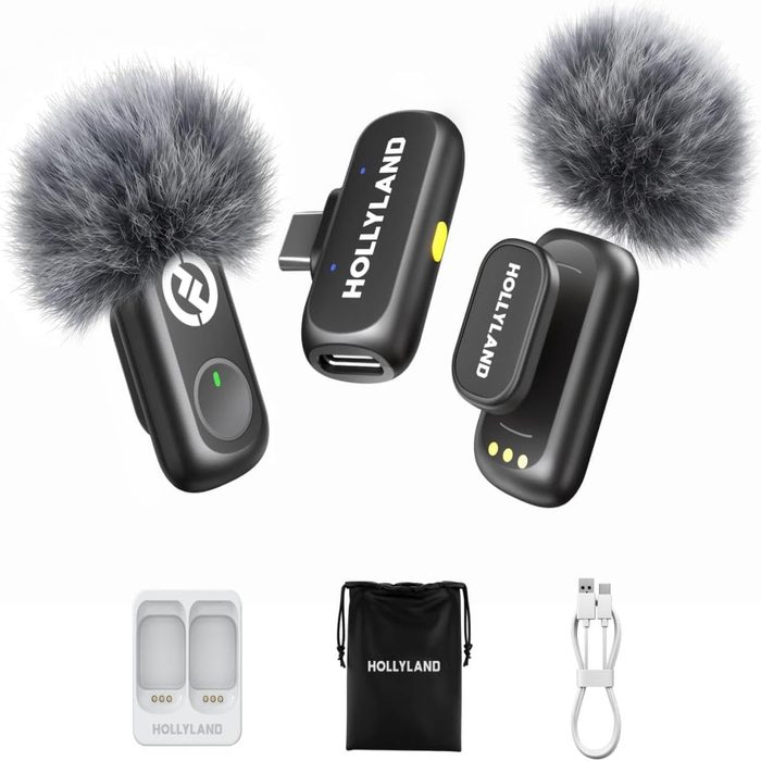 🎤 Hollyland LARK A1 Mini Duo USB-C - Microfone Sem Fio - Preto
