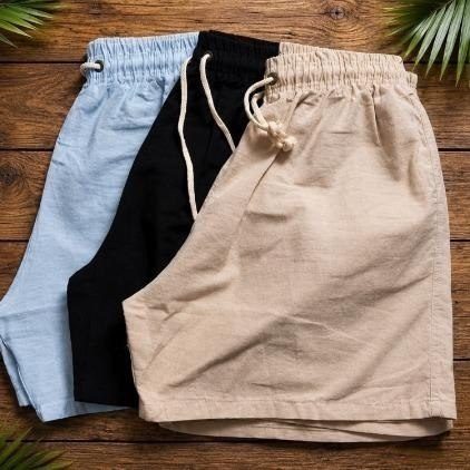 Kit 3 Shorts Masculino Bermuda Linho Verão Envio Imediato P ao XG