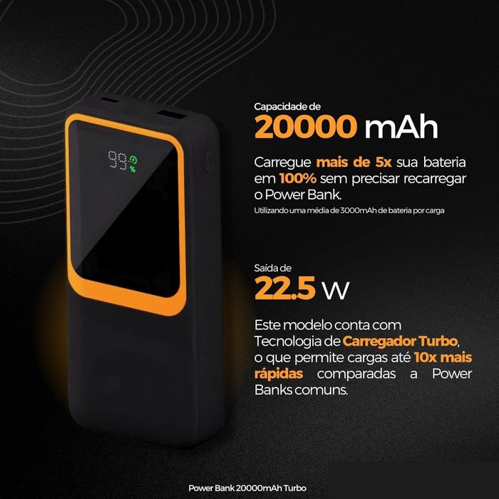 Carregador Portátil Power Bank 20000Mah Turbo 22.5w