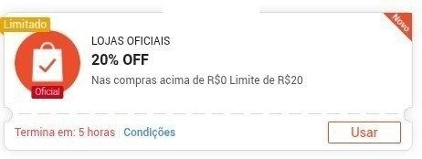 🎟️ 20% OFF sem valor mínimo
