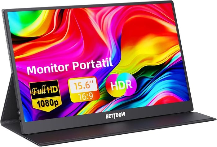 🔌 Bettdow Monitor Portátil 15,6'' FHD 1080P - USB C Dupla/HDMI - Funda Magnética