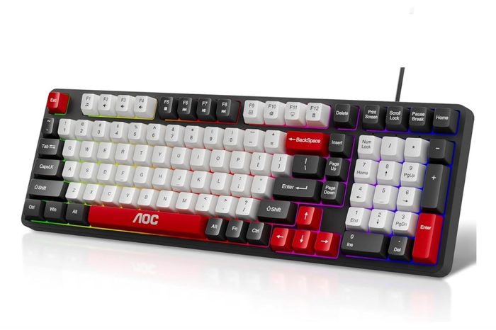 AOC GK116 Teclado com fio, Teclado Membrana Gamer RGB, Compatível com PC e Notebook, Jogo E Escritório