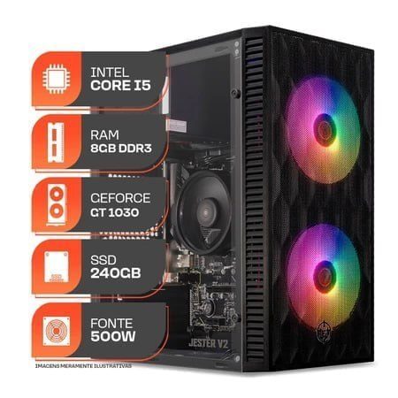 Pc Gamer Forge, Intel Core i5, Gt 1030 2Gb, 8Gb De Ram, Ssd 240Gb, Fonte 500W