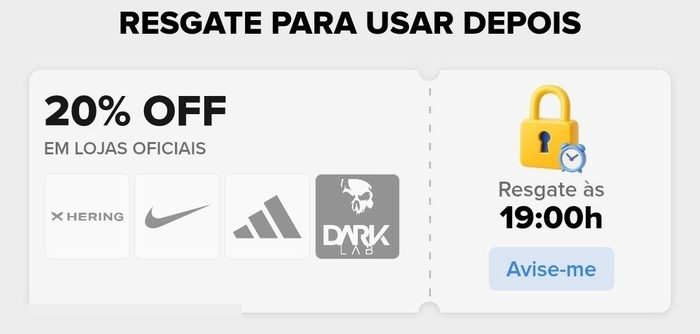 🎟 20% OFF em Lojas Oficiais