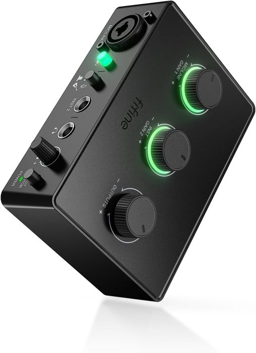 FIFINE SC1 Interface de áudio USB para gravação/instrumentos/guitarra | Mixer podcast com Conector XLR