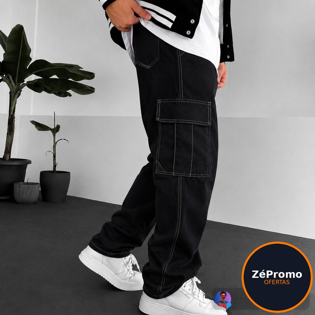 roupas calça cargo masculina básica sarja 100 algodão