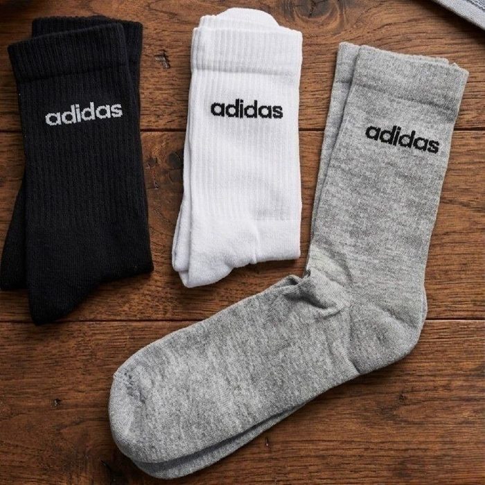 🛒Kit Meia adidas Lin Crew 3 Pares Branca