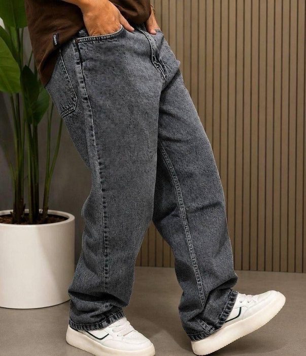 Calça Balão Jeans Masculina Marmorizada Streetwear Larga Bag 36 a 48