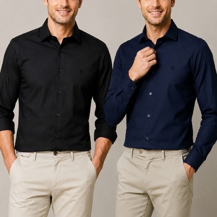 Kit 2 Camisas Slim Fit Polo Wear P ao GG
