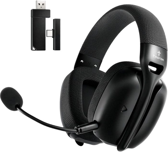Titorion Fone de Ouvido Headset Gamer sem Fio Mintak Pro Preto