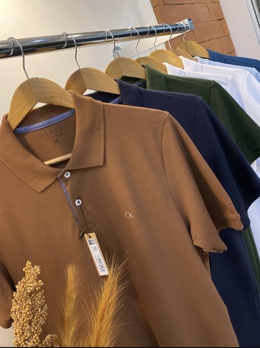 Camisa Gola Polo Social Masculina Slim Algodão Casual Ogochi P ao XG