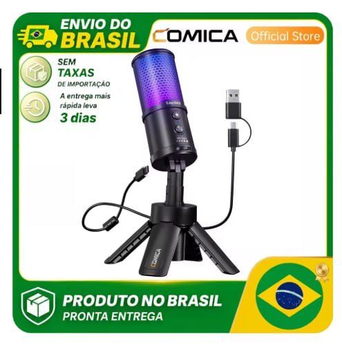 COMICA Ejoy UNI S, Microfone Condensador USB RGB