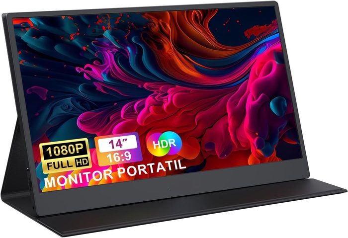 ✨ Bettdow Monitor Portatil 14'', FHD 1080P Monitor Portátil Conectado Com USB C Dupla/HDMI, IPS Extensor De Tela para Notebook com VESA e Fu
