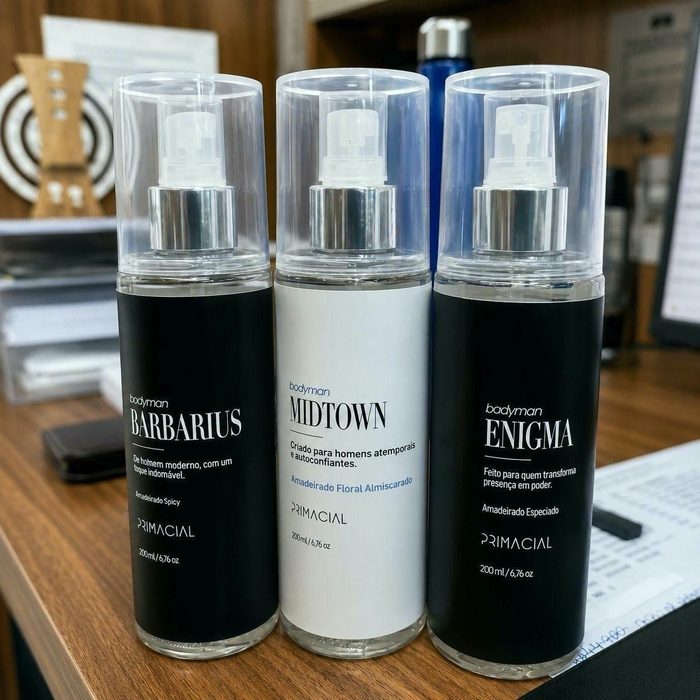 Kit Body Splash Masculino Barbarius + Enigma + Midtown 200ml