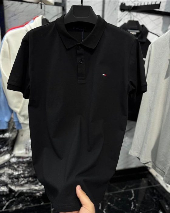 Camisa Polo Tommy Jeans Masculina Abdm0dm04266 Tommy Black Liso P ao G