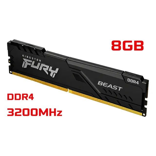 Memória RAM Fury Beast 8GB DDR4 3200MHz KF432C16BB/8 Preto