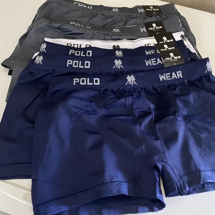 Kit 12 Cuecas Boxer Polo Wear Masculino Microfibra Liso P ao GG