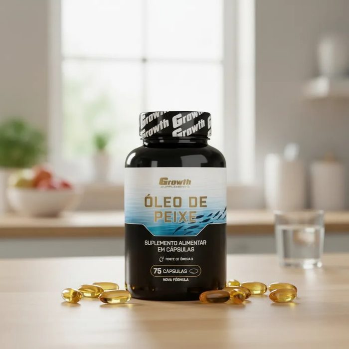 Omega 3 Óleo De Peixe 75 Softgel caps Growth Supplements
