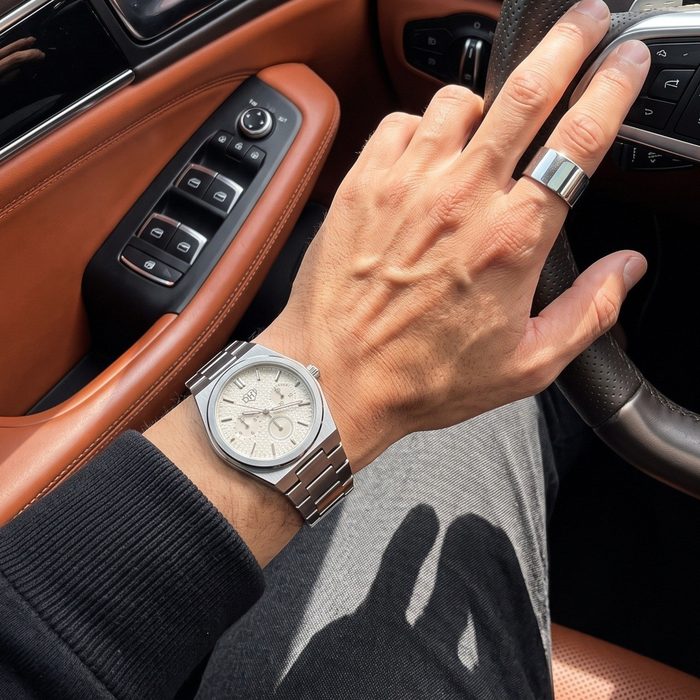 Relogio De Pulso Masculino Fortuna Luxo Old Money Minimalist Prata Cx Branca