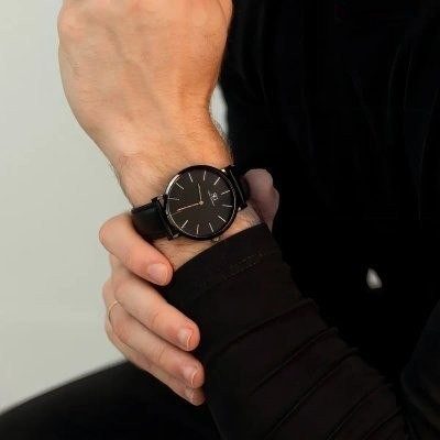 Relogio Masculino Saint Germain Murray Full Black De Couro Sintetico Preto