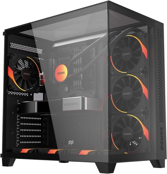 Gabinete Gamer PCYES Forcefield Max Black Vulcan
