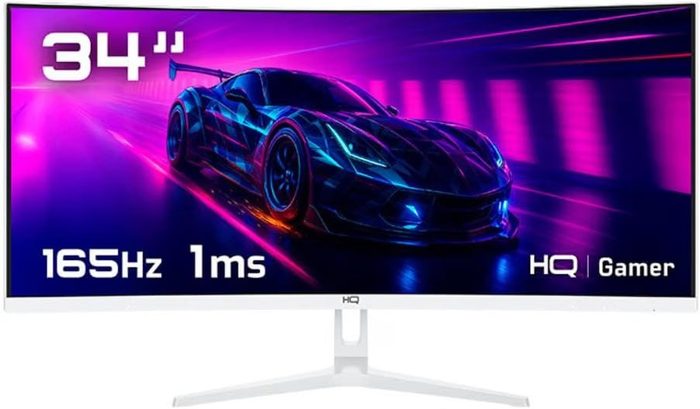 Monitor Gamer 34" Curvo Branco 1ms, 165Hz, UltraWide QHD