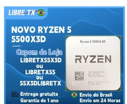 CPU Ryzen 5 5500x3D DDR4 AM4 Processador AMD R5