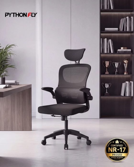 Cadeira Python Fly Presidente Ergonômica Giratória Mesh com Apoio de Braço