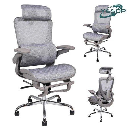 🎮 Yesop Cadeira De Escritório Ergonômica Com Apoio Lombar e De Pernas Assento Zero Gravity Cor Branco