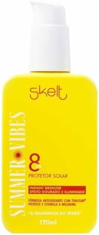 Skelt Protetor Solar FPS 8 | Fragrância Summer Vibes, Pele Saudável e Radiante, Protege e Bronzeia, Contém Thalitan, Bronzeado Dourado e Sau