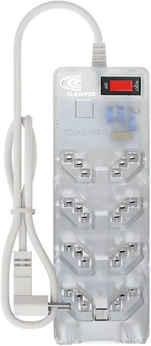 Filtro de Linha iCLAMPER Energia 8 com Proteção contra Surtos Elétricos DPS 8 Tomadas, 3 Pinos, 10 Amperes
