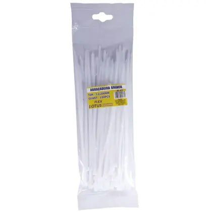 Abraçadeira Nylon 3.6 x 200mm Branca Lotus