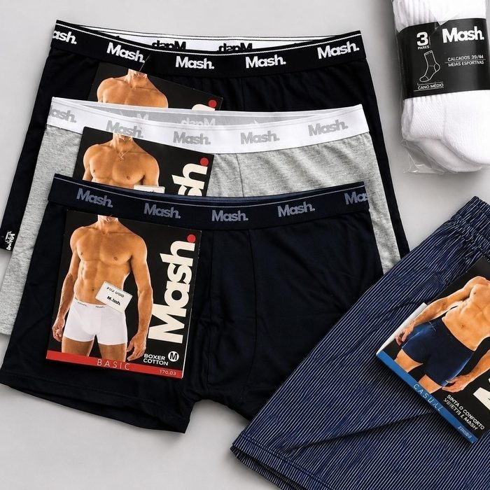 Kit Com 10 Cuecas Boxer Algodão Cotton Masculina Adulto Mash M ao GG