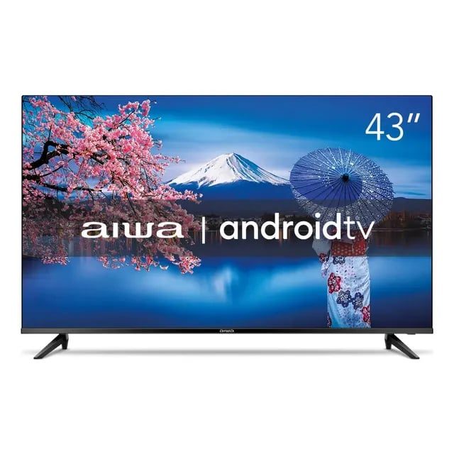 Smart TV AIWA 43" Android Full HD Borda Ultrafina HDR10 Dolby Áudio AWS-TV-43-BL-02-A