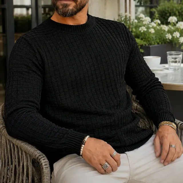 Blusa De Frio Suéter Masculino Lã Tricot M ao GG