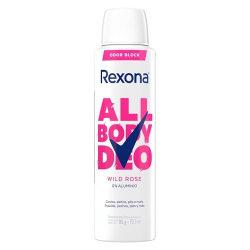 Rexona All Body, Desodorante Corporal Aerossol, Para o Corpo Todo, Wild Rose 150ml