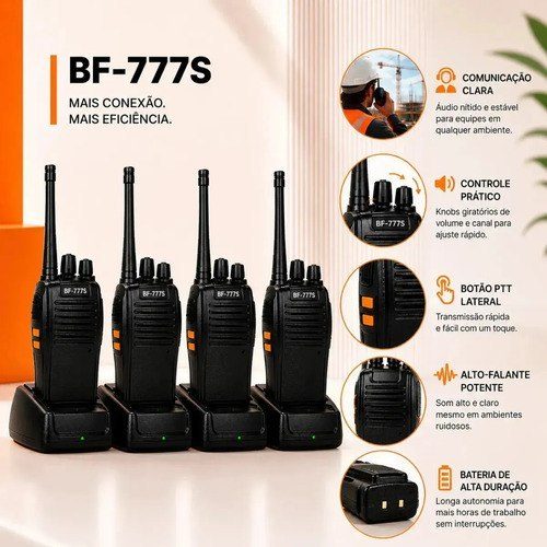 Kit 4 Rádios Comunicadores Baofeng BF-777S