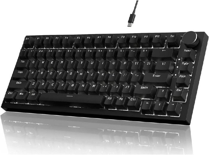Teclado Mecânico Gamer Ajazz AK820 Preto USB-C 75% 82 Teclas Hot Swappable Switch Magnético