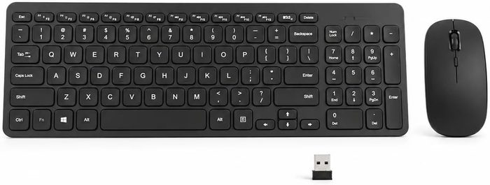 Kit Teclado e Mouse Sem Fio 2.4GHz Slim Ultra Fino, Conexão USB