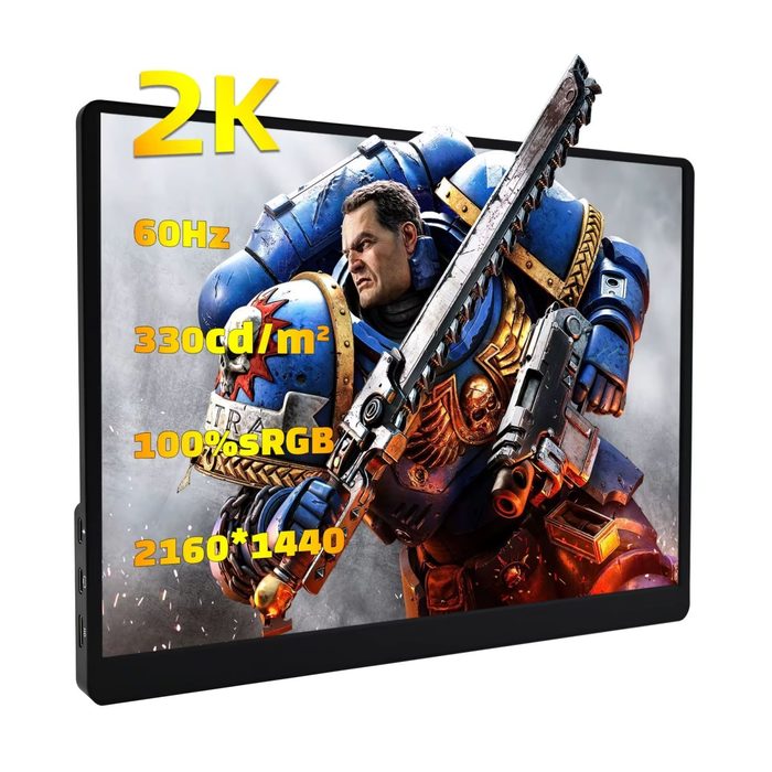 Monitor Portátil ZSUS 2K de 14 Polegadas 2160×1440 60Hz