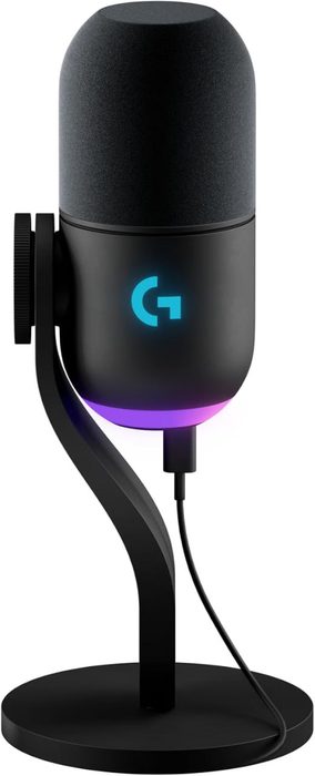 Microfone Dinâmico Gamer Logitech G Yeti GX com RGB LIGHTSYNC