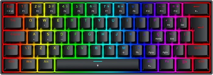 Teclado Magnético Gamer Redragon Fizz RGB Preto 60% Polling Rate 8K