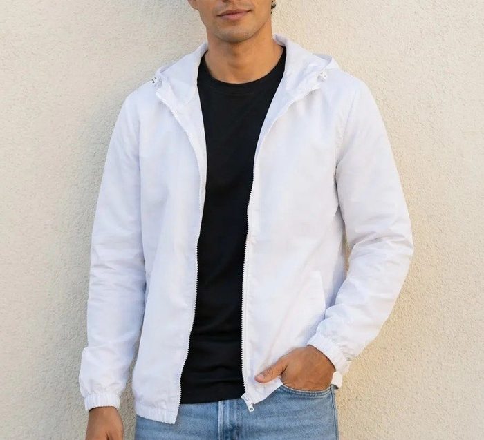 Blusa Corta-vento Unisex Com Bolso E Capuz