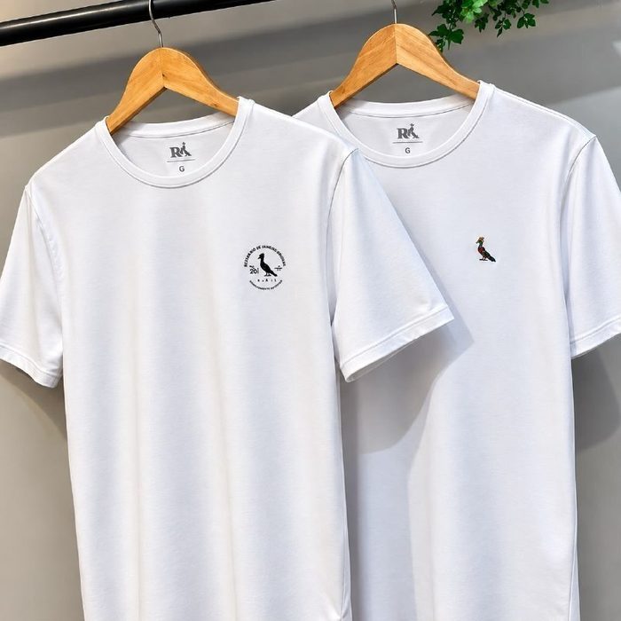 🛒 Kit 2 Camisetas Reserva Carimbo E Plantas Branco M ao GG
