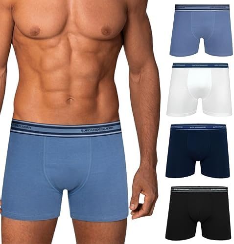Kit 4 Cuecas Lupo Masculinas Boxer Algodão Macio Confortável Original
