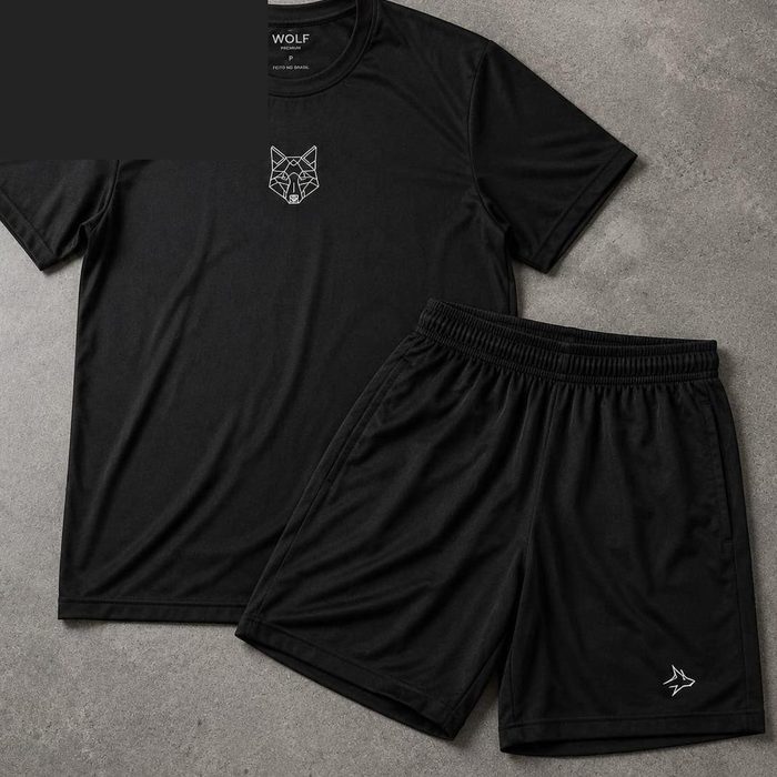 Kit Bermuda Lobo + Camiseta Lobo Dry Fit - Alpha