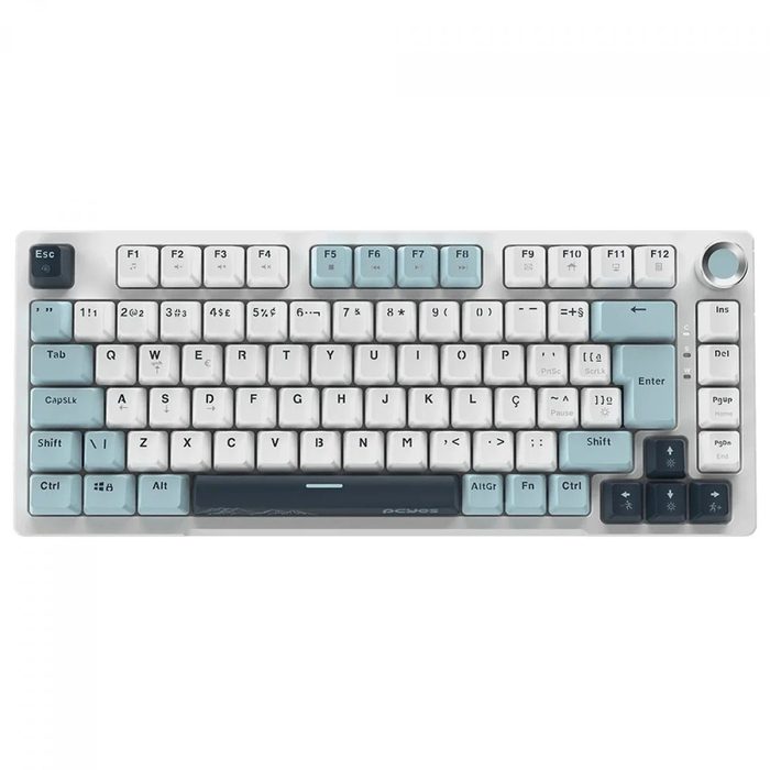 Teclado Mecânico Gamer PCYes Arkeum Summit Edition, 75%, Switch Red, ABNT2, Branco e Azul