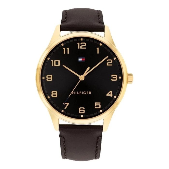 🛒Relógio Tommy Hilfiger Th Essentials Masculino Em Couro Pret Preto